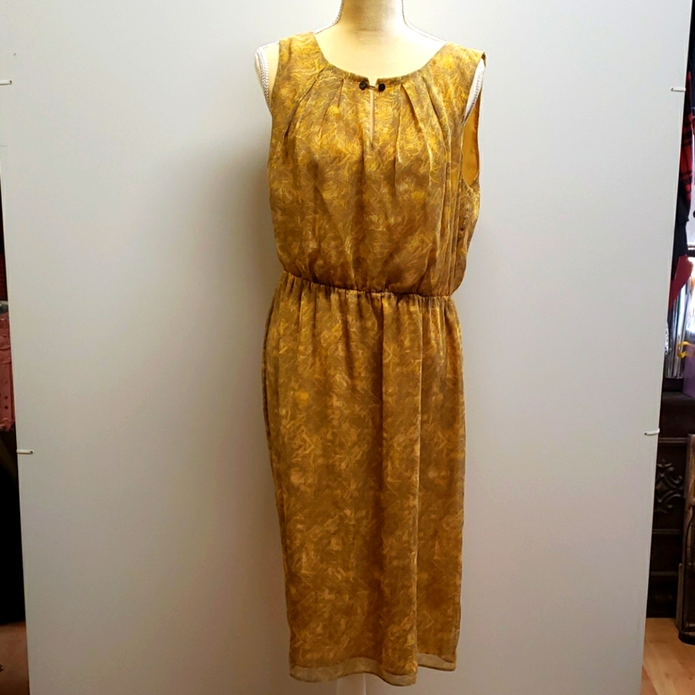 SZ14 Banana Republic sleeveless yellow dress  a30